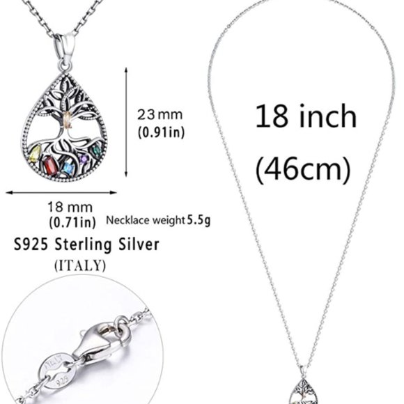 Silver Necklace for Women, Family Tree of Life - Picture 6 of 6
